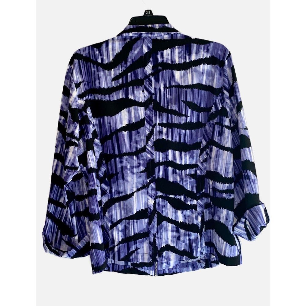 Chico's Purple and Black Patterned Utility Jacket - Picture 2 of 16